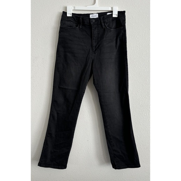 FRAME Le‎ Pixie Sylvie Slender Straight Jeans Size 31 Black - Picture 1 of 13